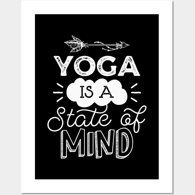 Yoga is a state of mind Wall Art by CatsCrew